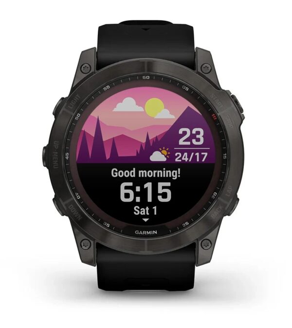 Garmin Jordan spec card (fenix 7x sapphire solar morning report)