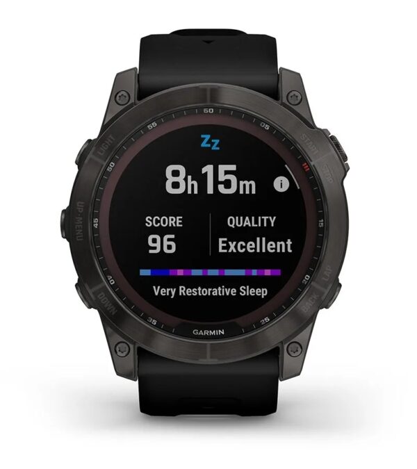 Garmin Jordan spec card (fenix 7x sapphire solar sleep score)