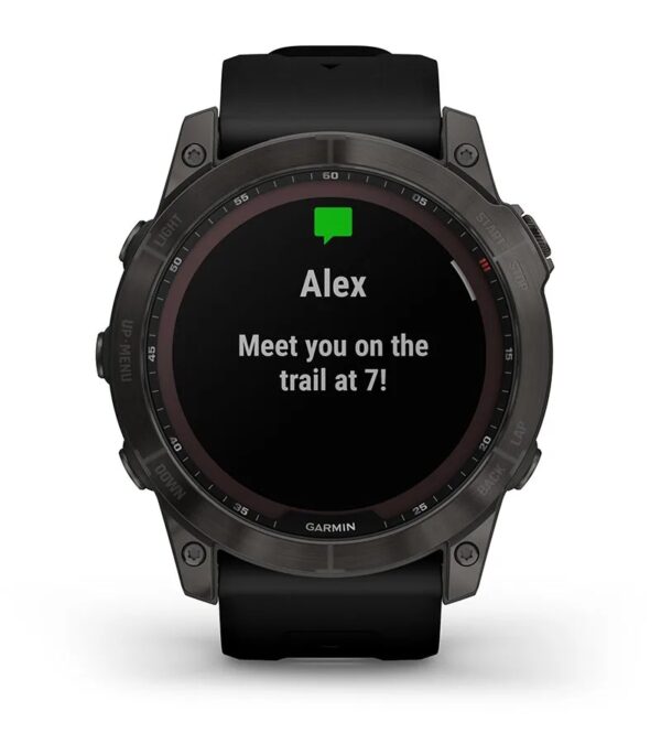 Garmin Jordan spec card (fenix 7x sapphire solar smart notifications)