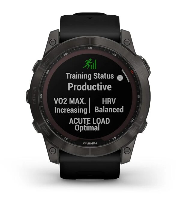 Garmin Jordan spec card (fenix 7x sapphire solar training status)