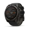 Sapphire, Carbon grey DLC titanium with Black/pebble grey silicone band