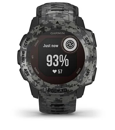 Garmin Jordan spec card (instinct Solar camo pulse ox)