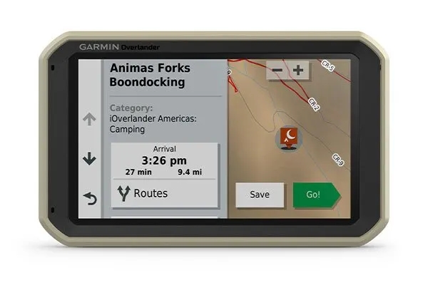 Garmin Jordan spec card (overlander campsites)