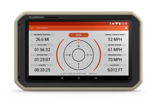 Garmin Jordan spec card (overlander track recorder)