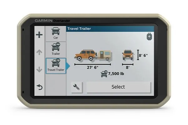 Garmin Jordan spec card (overlander vehicle)