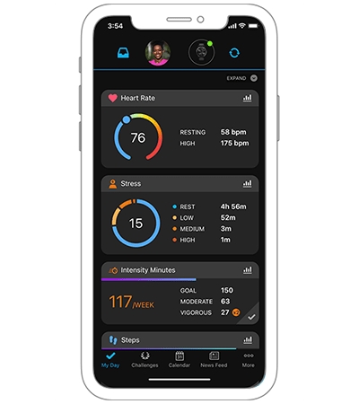 Garmin Jordan spec card (vivomove 3 sync connect)