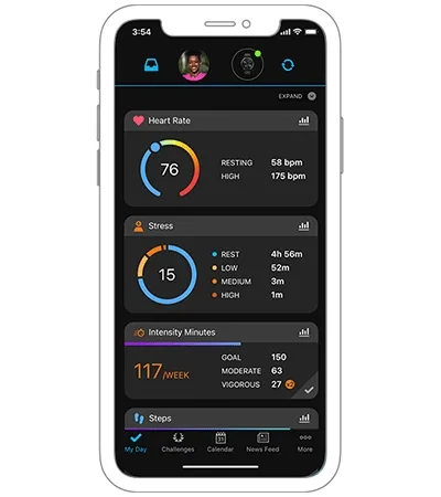 Garmin Jordan spec card (vivomove 3 sync connect)